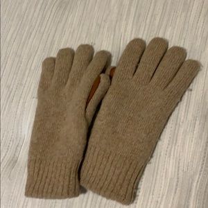 J crew knitted leather gloves fleece lined